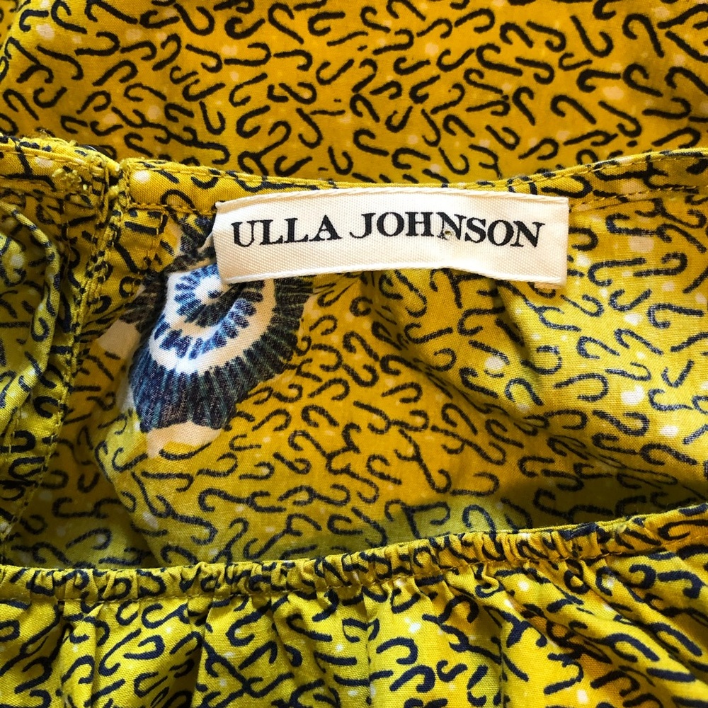 Ulla Johnson Blouse Ruffle Blue Green Long Sleeve Caasi US 12 - Picture 11 of 11